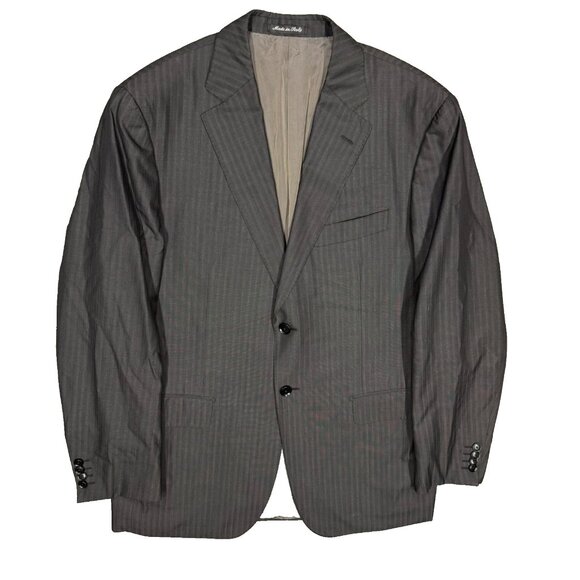 Pal Zileri Blazer Muted Striped Wool Silk Sport Coat Made in Italy Brown 42 R - Picture 1 of 8